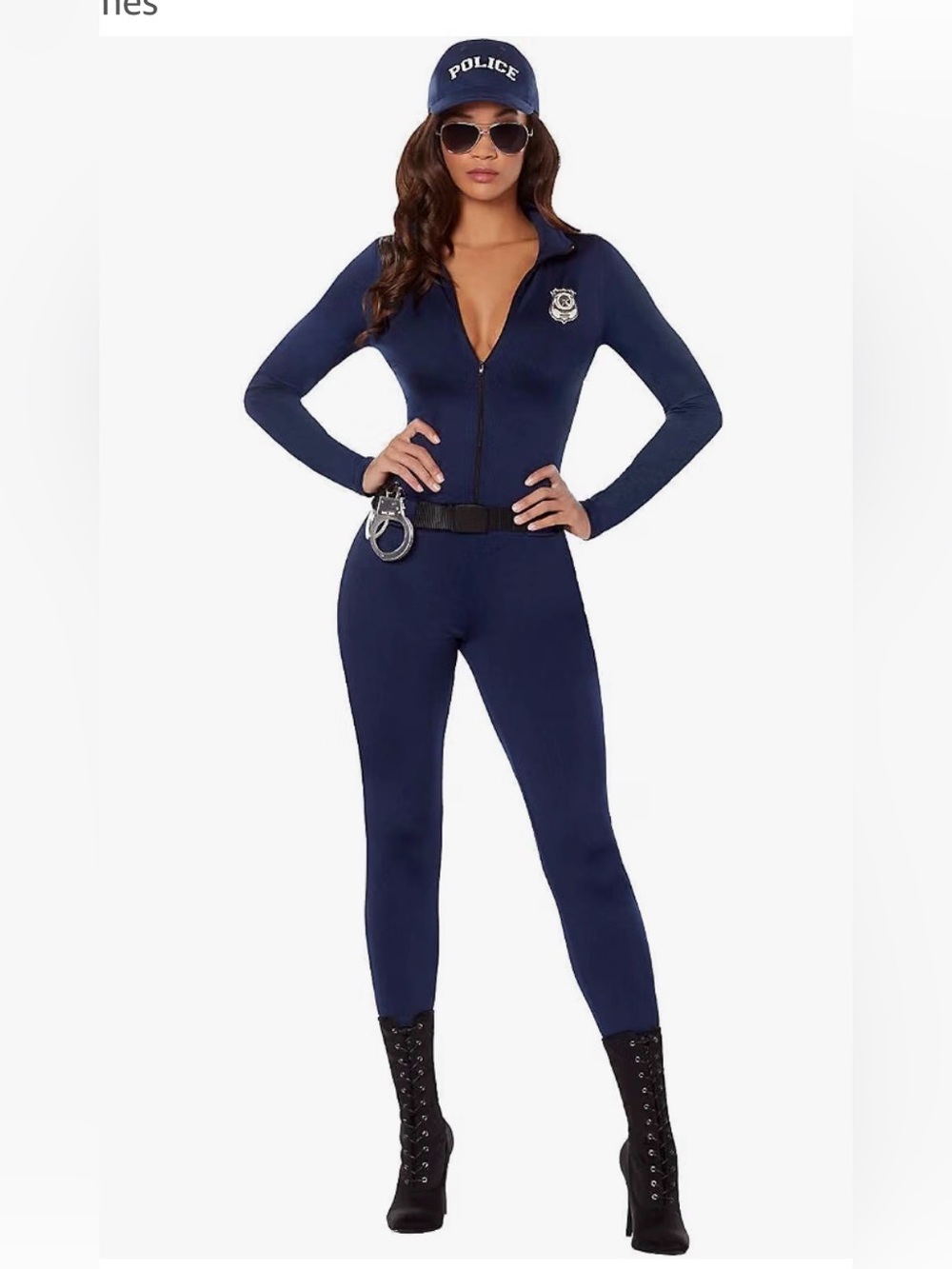 Police Officer Catsuit Costume# 3,Women Size Large 12-14,Police Officer